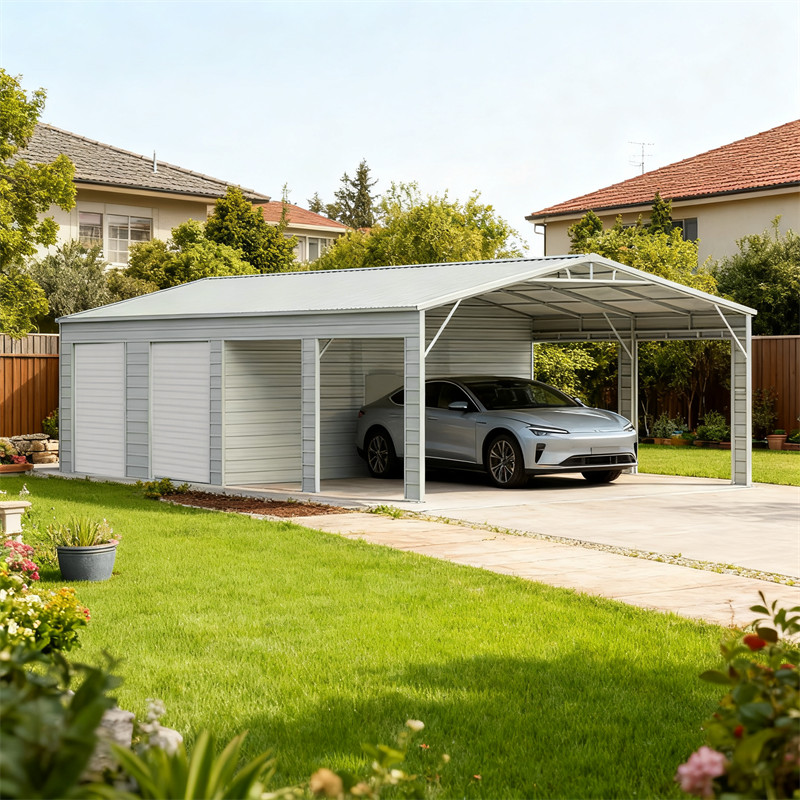 46′ x 23’x 14′ Steel Garage Shed Reinforced Metal Storage Building with 2 Doors