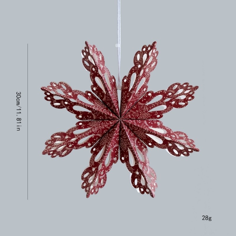 Festival 3D Snowflake Ornament For Christmas Tree Decorations Waterproof Paper