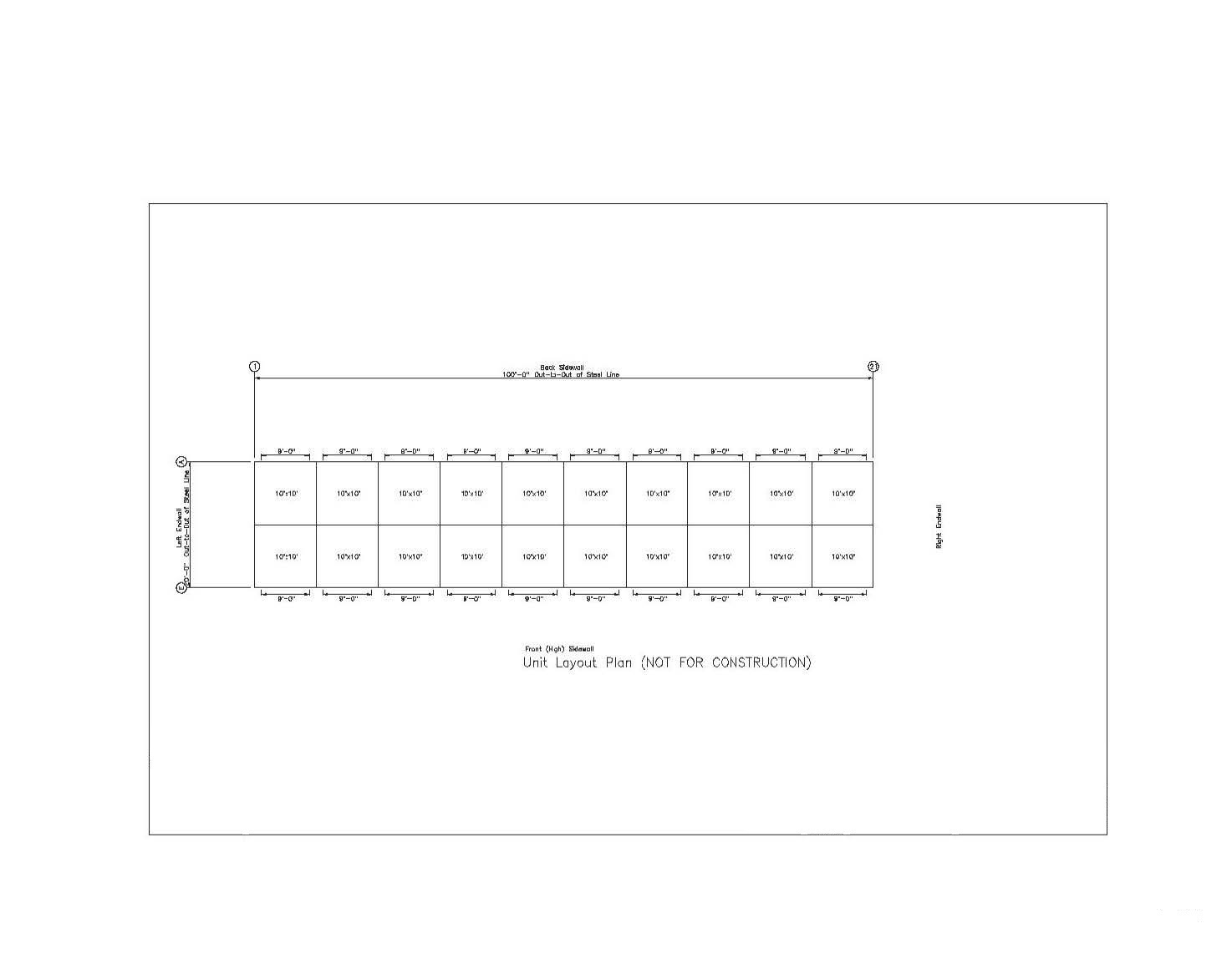 NEW DURO Steel Mini Self Storage Building 30’x100’x8.5′ & 20 Units & 20 Doors