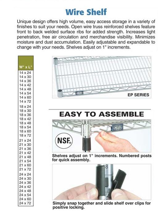 (100) HEAVY DUTY INDUSTRIAL WIRE SHELF SHELVING – QUICK SHIP- POWDER COAT FINISH