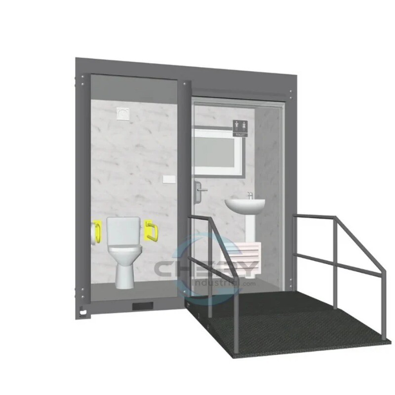 Handicap-Accessible Portable Restroom w/ Bowl & Sink Mobile Toilet for Disabled
