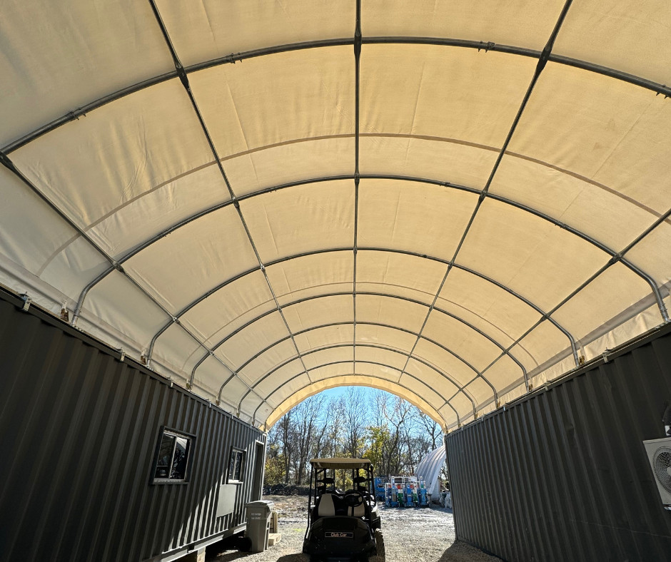 20’x40′ (15 oz PVC) Upgraded Shipping CONTAINER MOUNTED Fabric canvas Shelter