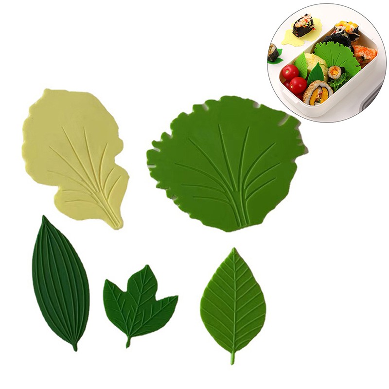 1Set Leaf Bento Dish Cup Lunch Separator Sushi Rice Ball Mat Decor Accessories