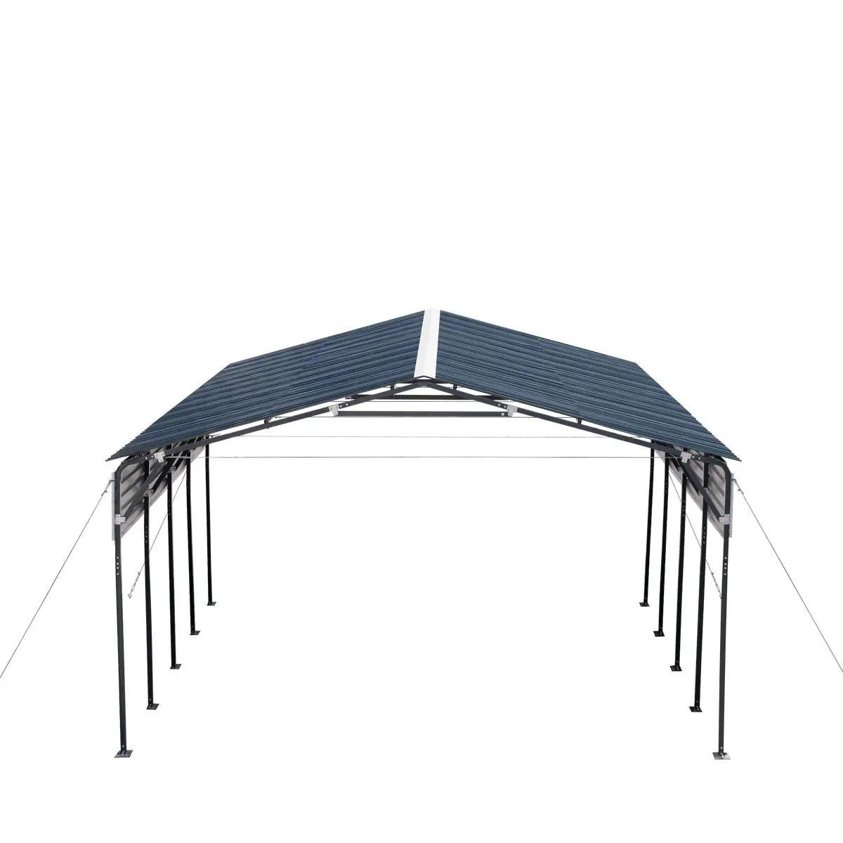 20x20ft Rust Resistant Carport 400SqFt 10ft Open Sides 27GA Galvanized Steel