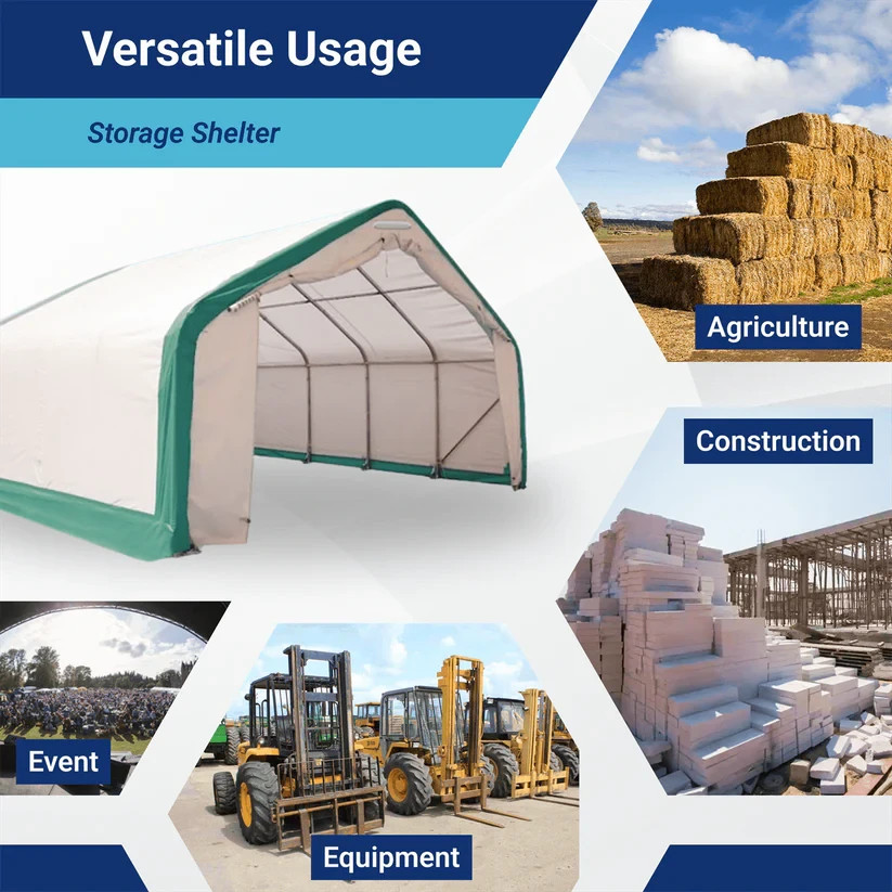 20’x40’x12′ Single Truss Storage Shelter 15oz PVC Fabric Hoop Building |Durable