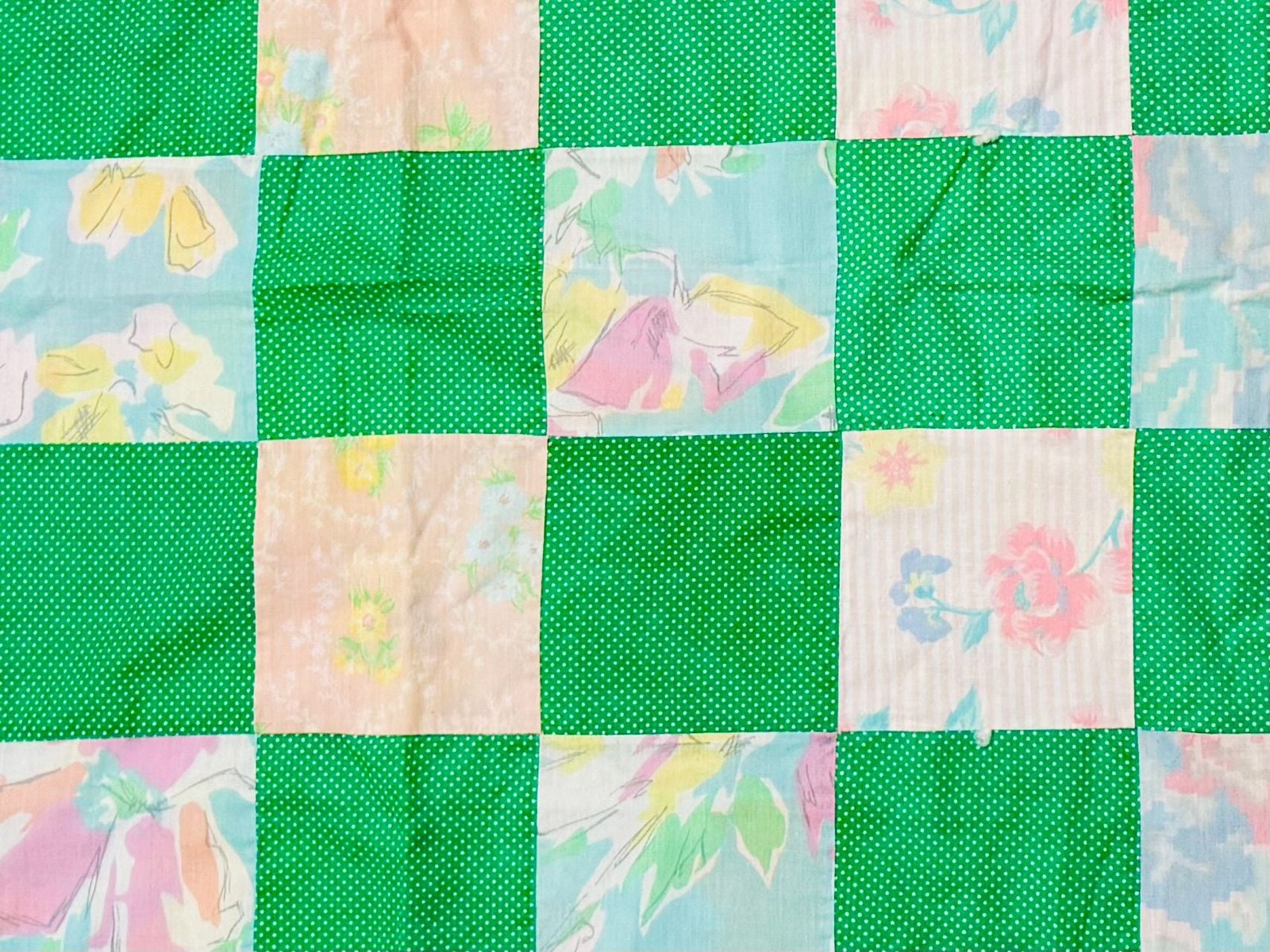 Patchwork Quilt Valentine Galentine Girls 80”x 52” Cottage Farmhouse