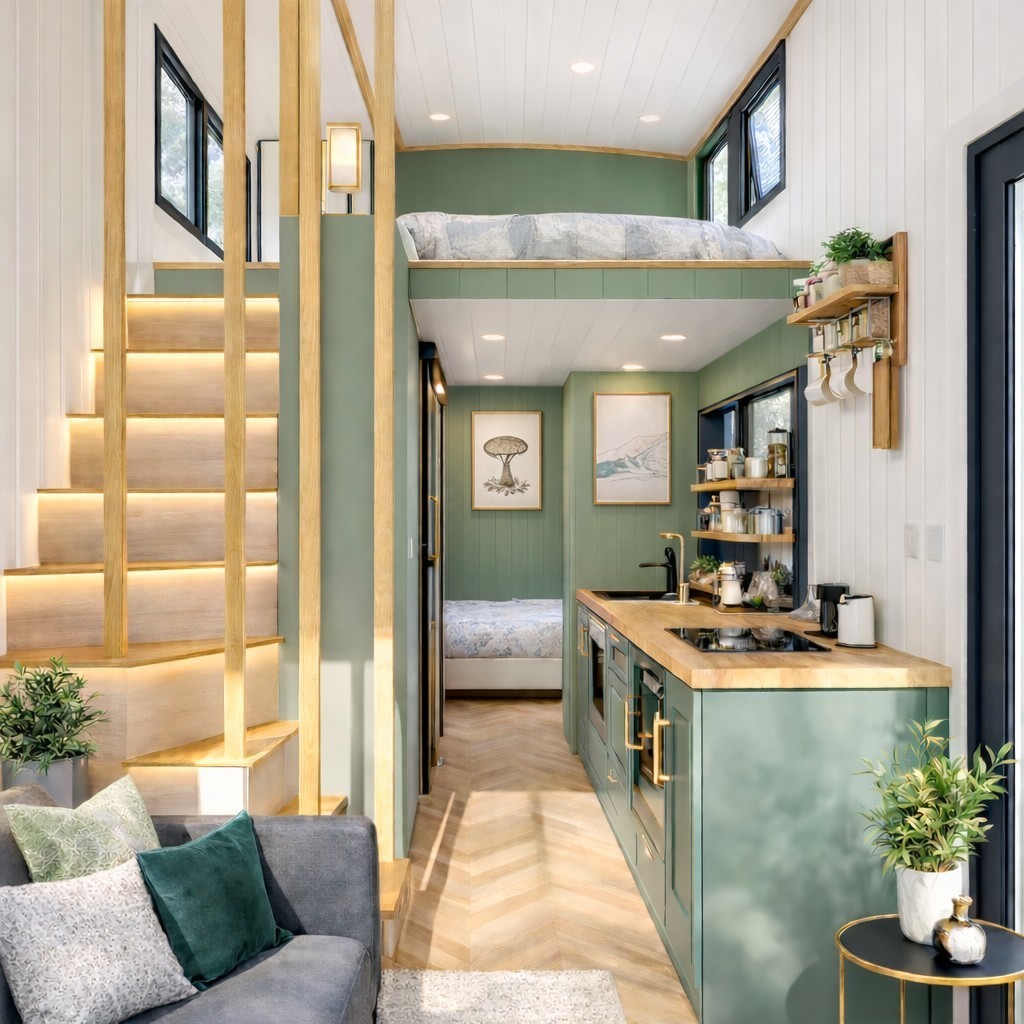 The Storm Premium Tiny Home 323SF Towable Heated Floors $89,900 FREE SHIPPING