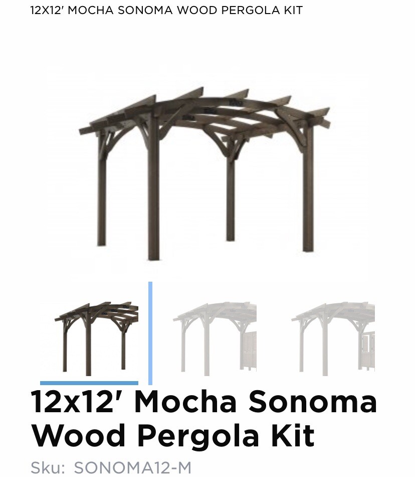 DIY 12’ FT x 12’ FT Pergola – Outside Use – Mocha