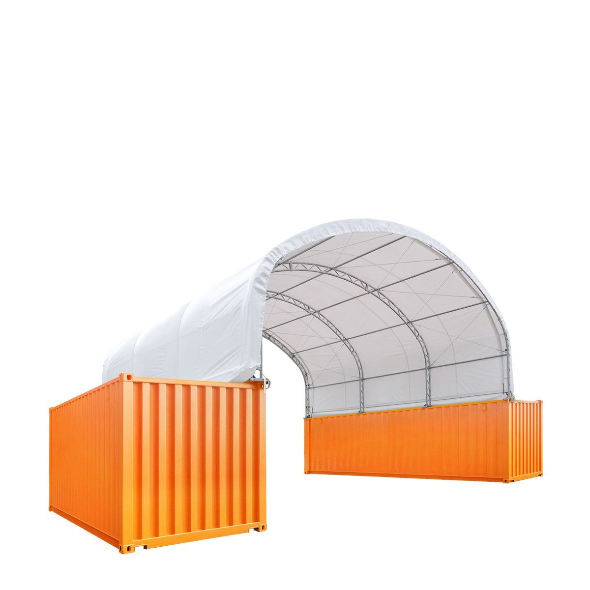 Dual Truss Fabric Shelter 30’x20′, 17oz PVC, for Containers