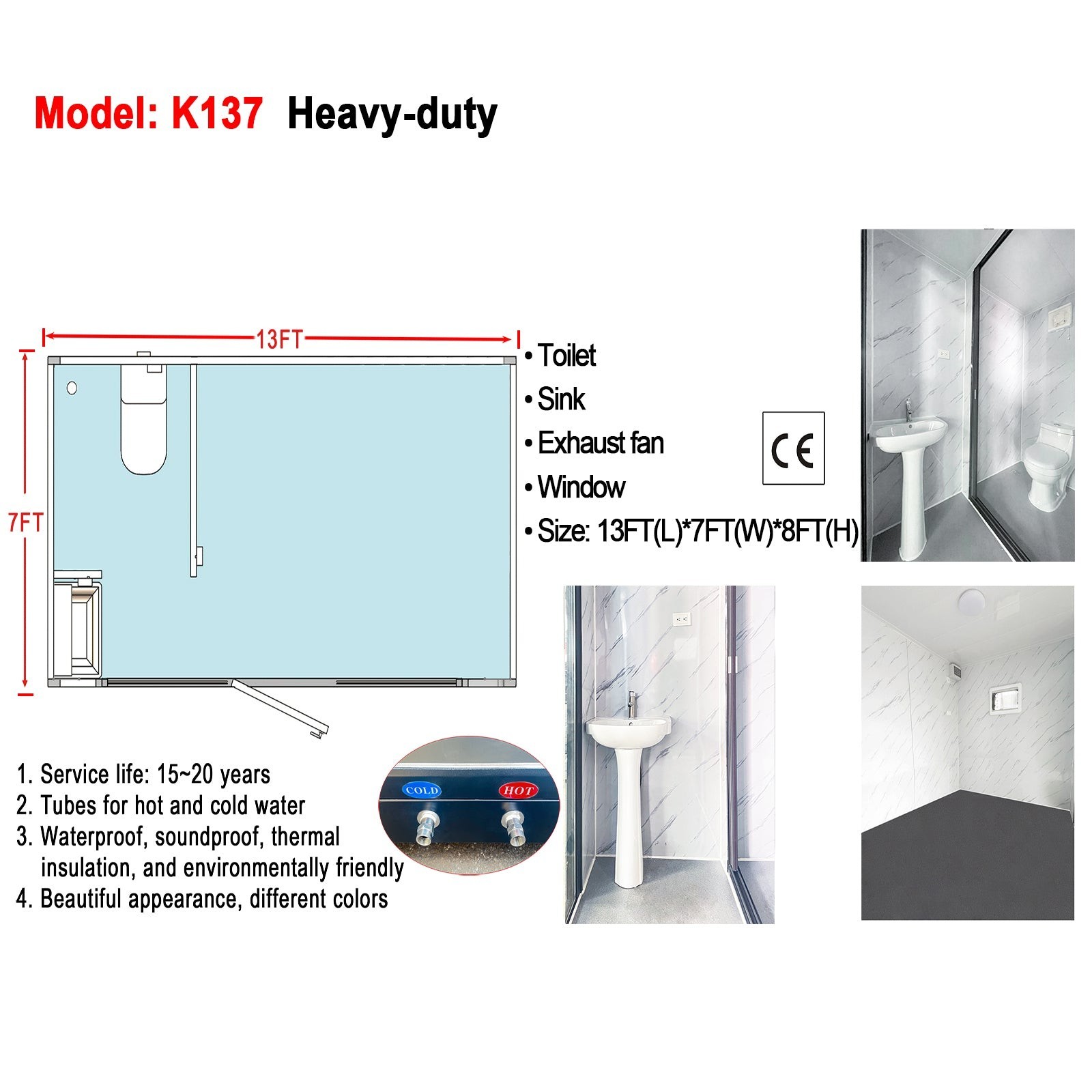 13x7x8FT Prefab Tiny House Cabin Pod Glass Bath Bedroom Modern Outdoor PRESALE