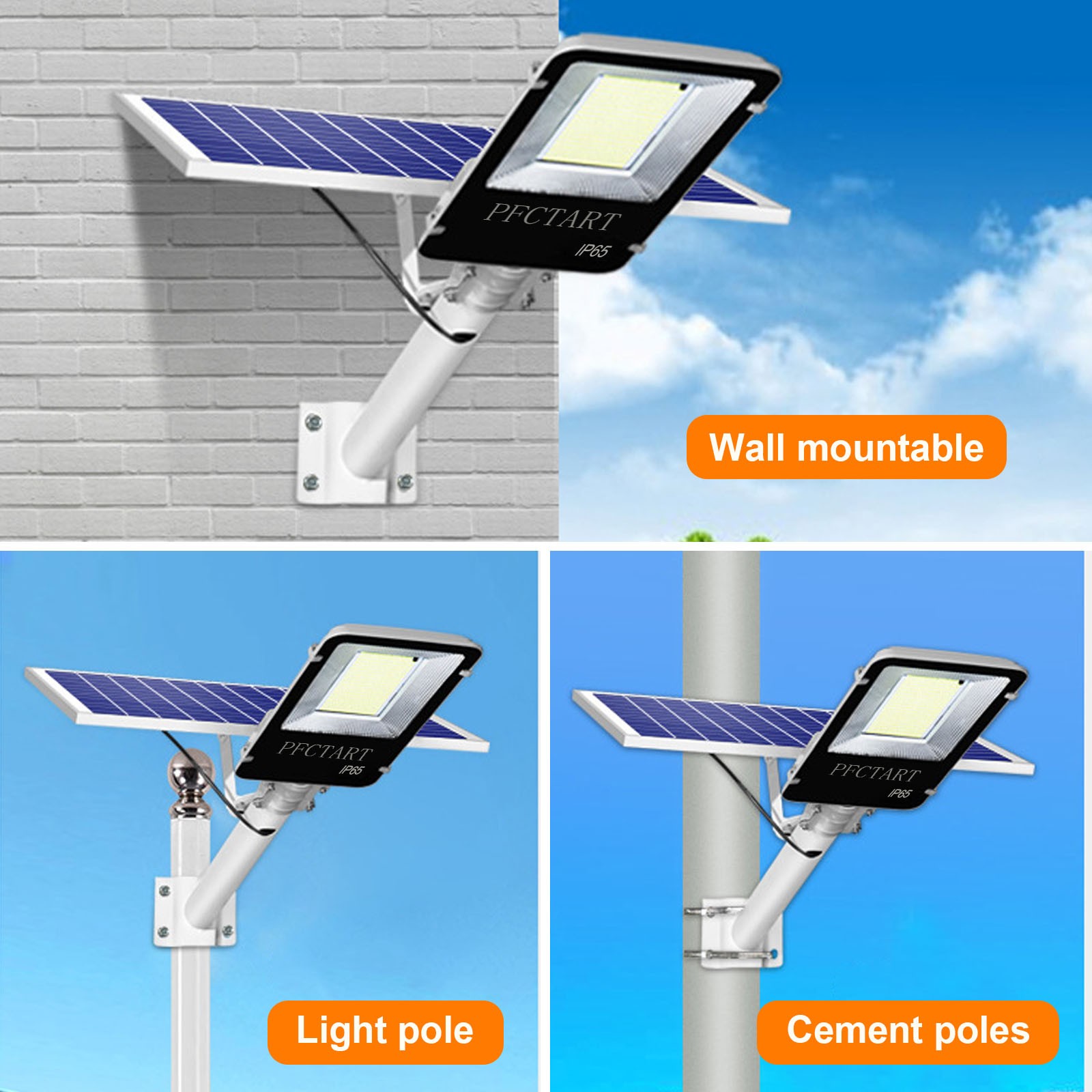 Commercial 2000W Solar Street Lights Outdoor Solar Flood Light for Parking Lots