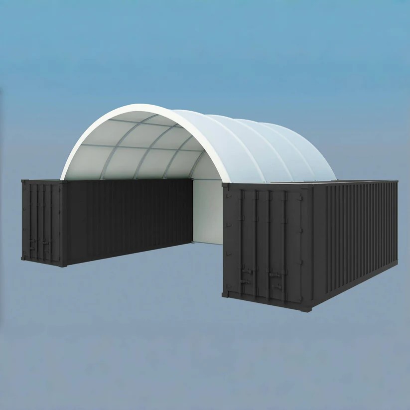 20×40 Container Shelter Canopy & Back Panel* 11oz PE – Industrial Storage