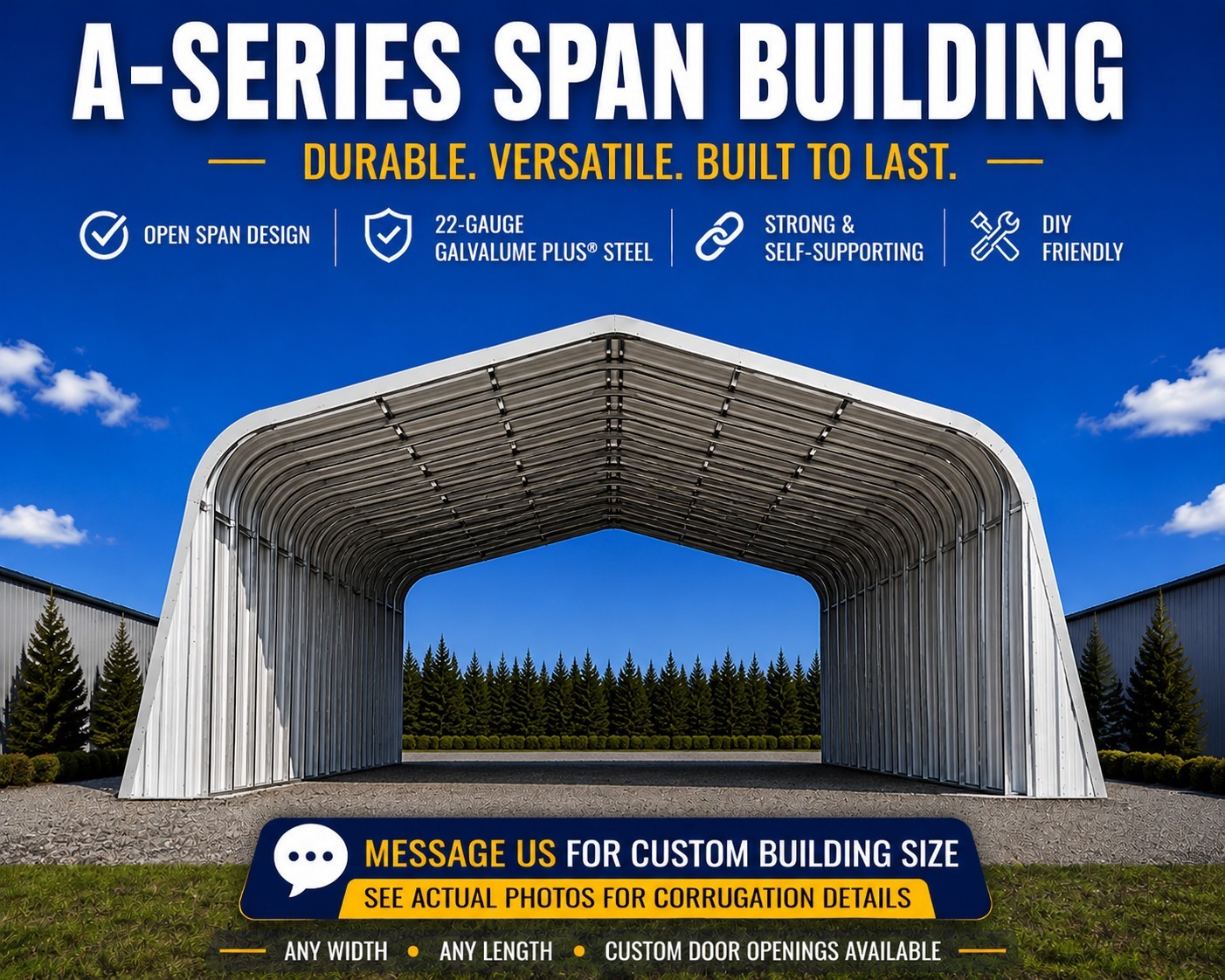 25x25x14 DuroSPAN Steel Building Kit Garage Workshop Storage Barn DIY