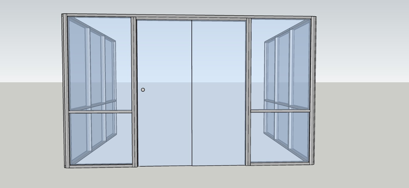 CGP Single-Slide Door System, Glass Aluminum 13’x10’x10’x8′, Clear Anodized