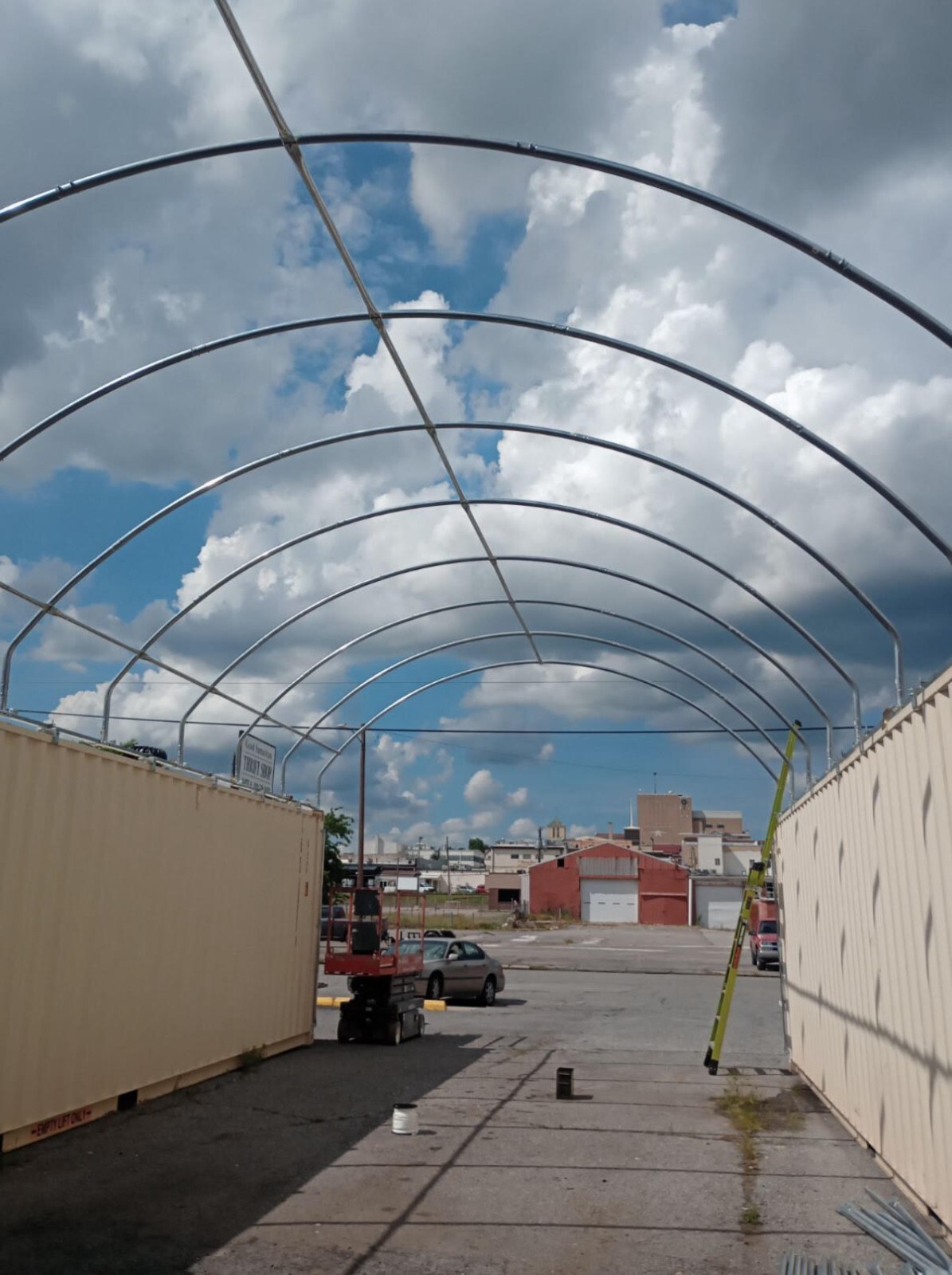 20’x40′ (15 oz PVC) Upgraded Shipping CONTAINER MOUNTED shelter Fabric canvas