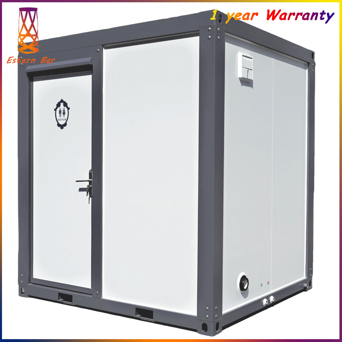 Portable Restroom Bathroom Mobile Toilet w/Shower Upgrade Acrylic Fanshaped Door