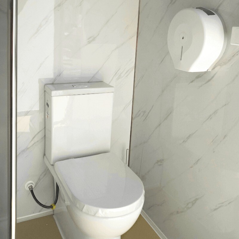 Portable Restroom Bathroom Mobile Toilet w/Shower Upgrade Acrylic Fanshaped Door