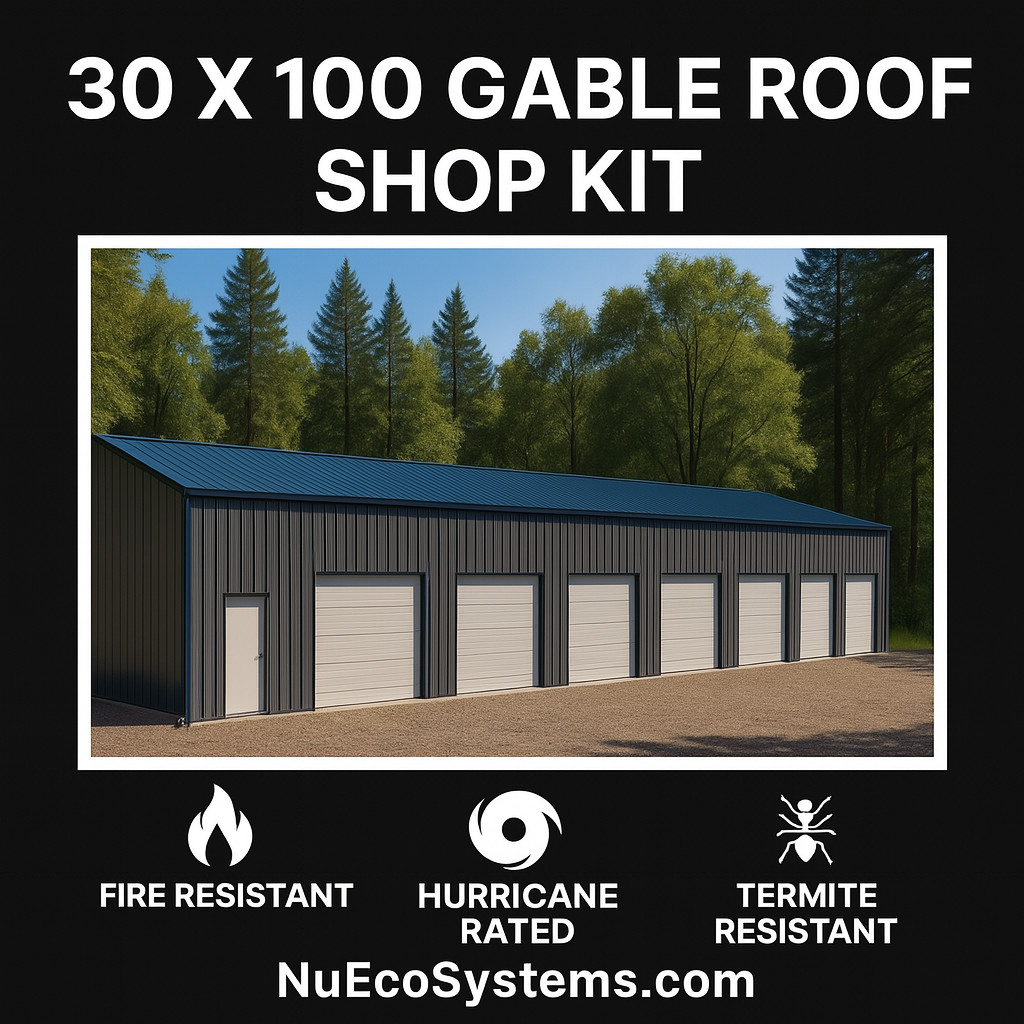 Steel Framed 40 x 40 x 16 Shop Kit, Warehouse Kit ON SALE NOW !!!