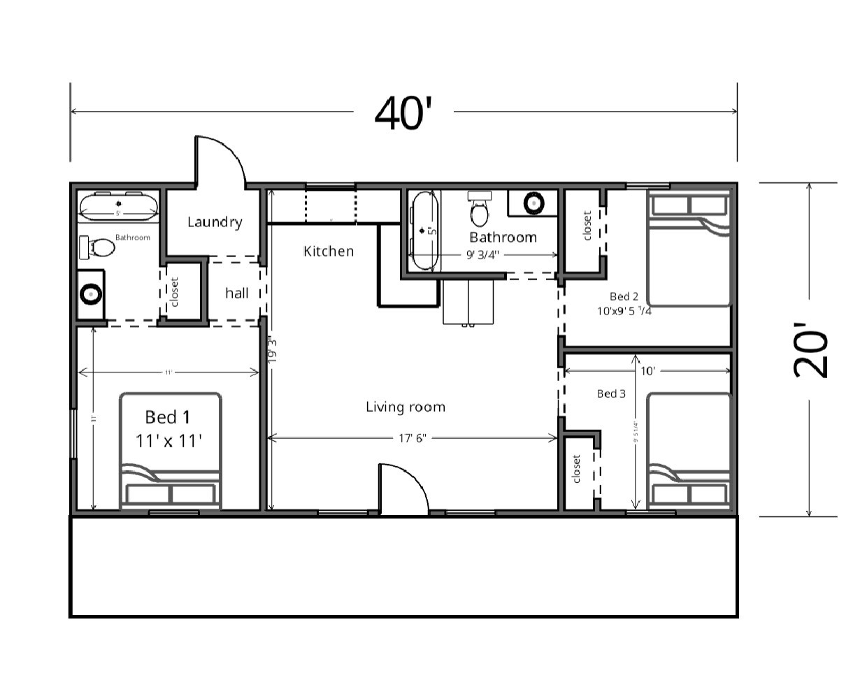 HOUSE KIT 3BED 2BATH WITH Interior Framing, Barno, DIY