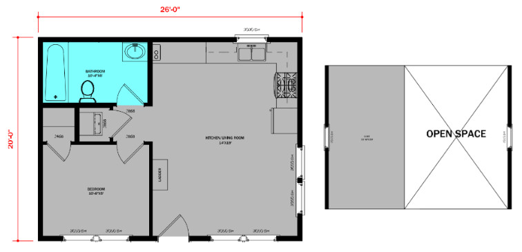 TEXAS ENERGY EFFICIENT 520 SQ FT ACCESSORY DWELLING UNT WITH TURN-KEY BUILD