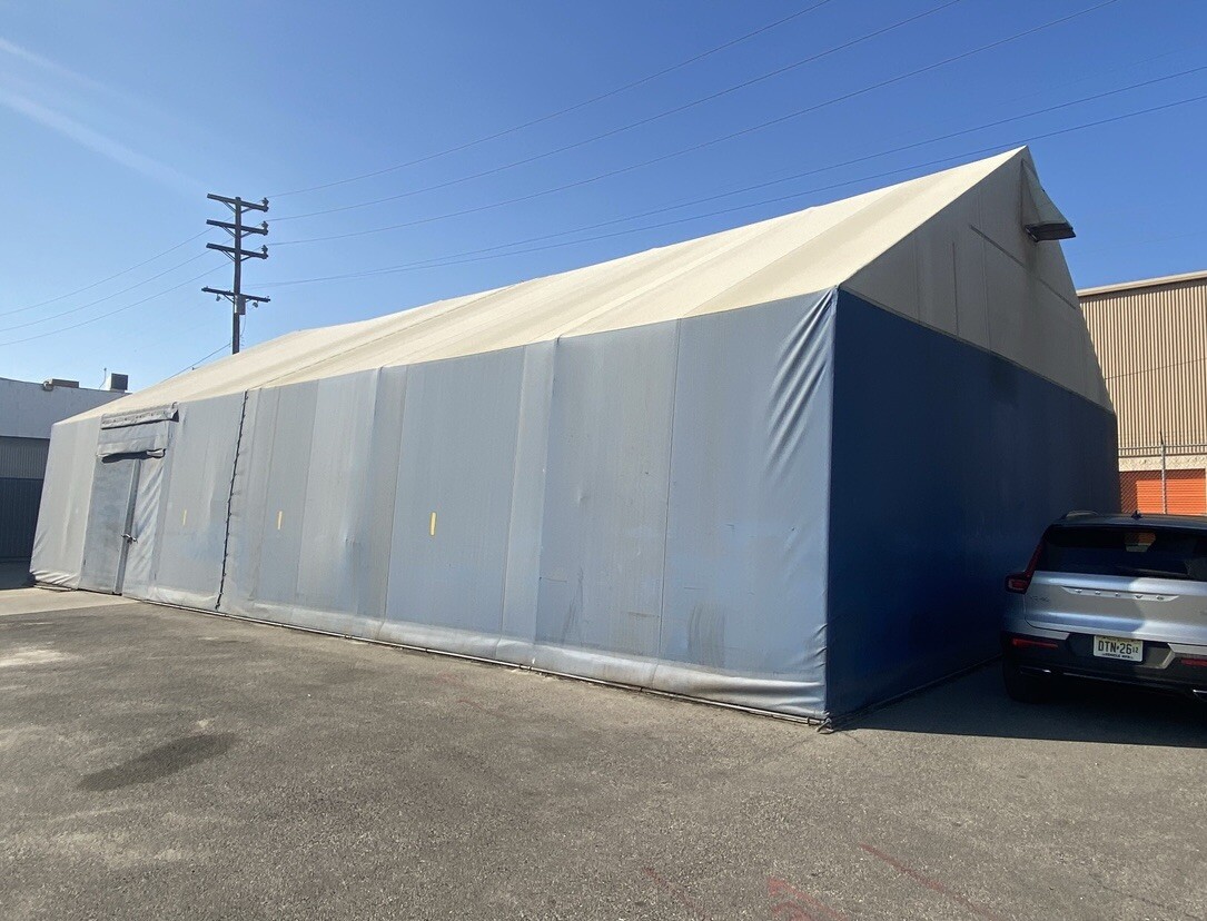 40 ft x 60 ft. Used Industrial shelter. THA Rubb Shelter HD galvanized Frame.