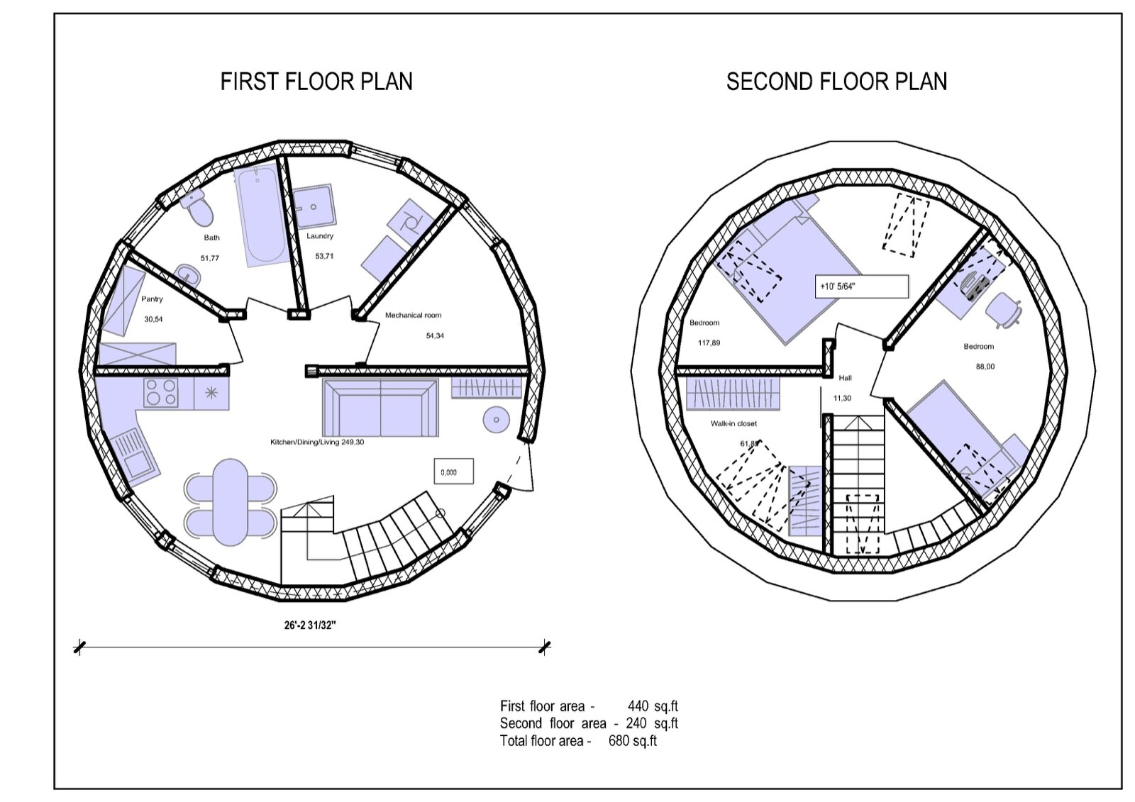 MOON HOUSE 26’ DIAM DOME FRAMING KIT PREFAB WOOD PRE-CUT DIY HOME FRAME A~680SF