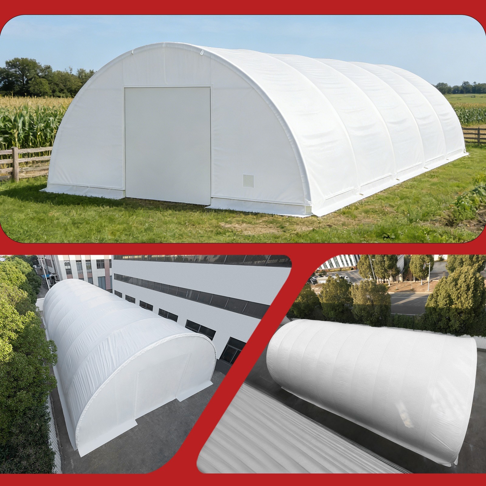 82x40x20FT Large Outdoor Equipment Shelter w/ Galvanized Steel Frame & PVC Cover