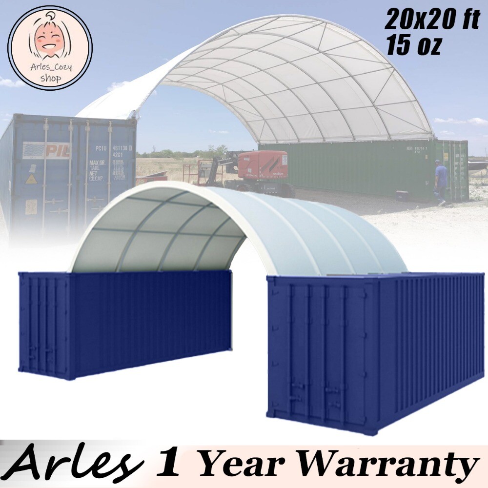 20’x20′ Heavy Duty Shipping Container Canopy 15oz PVC Shelter Cover Roof Box Kit