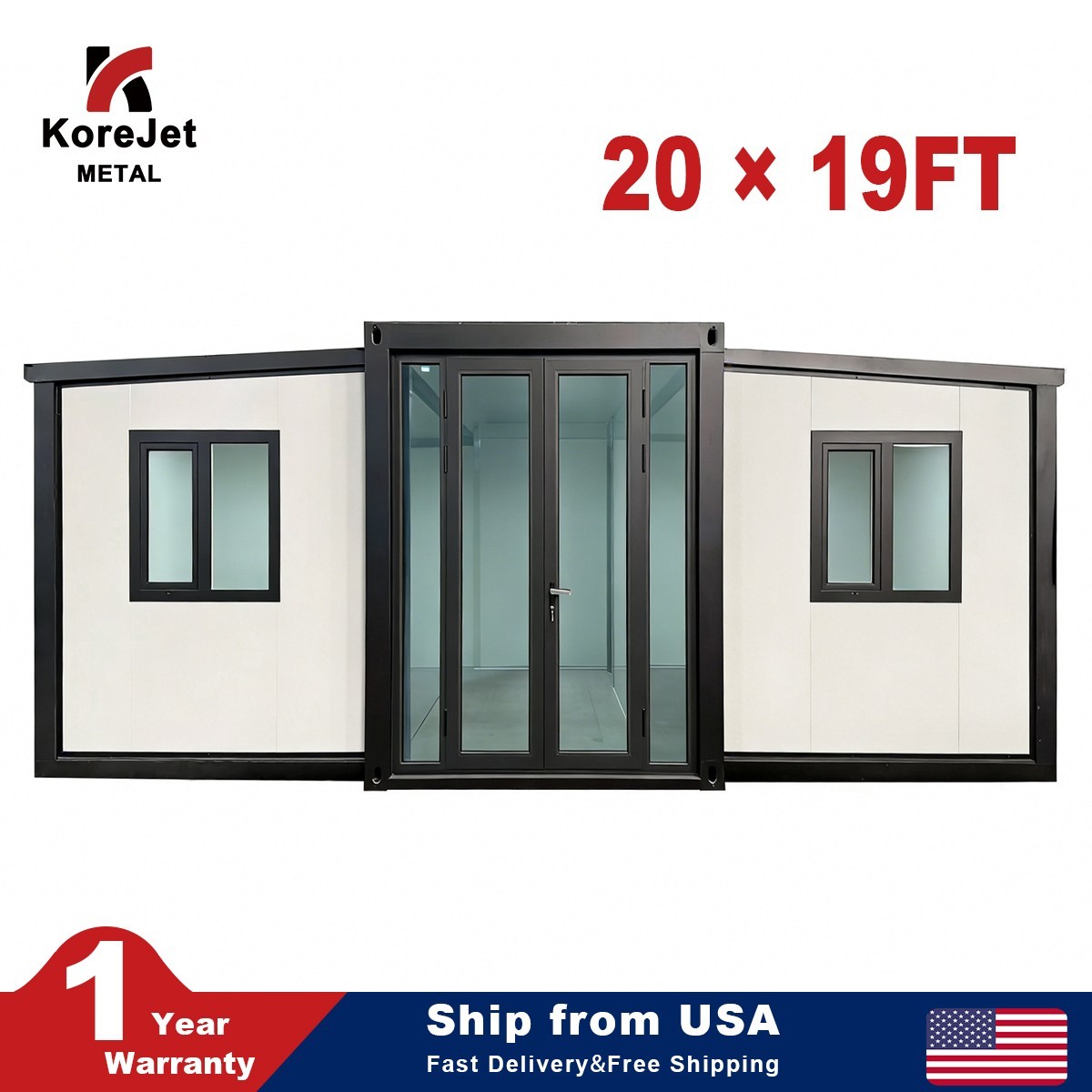 20x19FT Modern Luxury Mobile Expandable Prefab Container Tiny House Korejetmetal