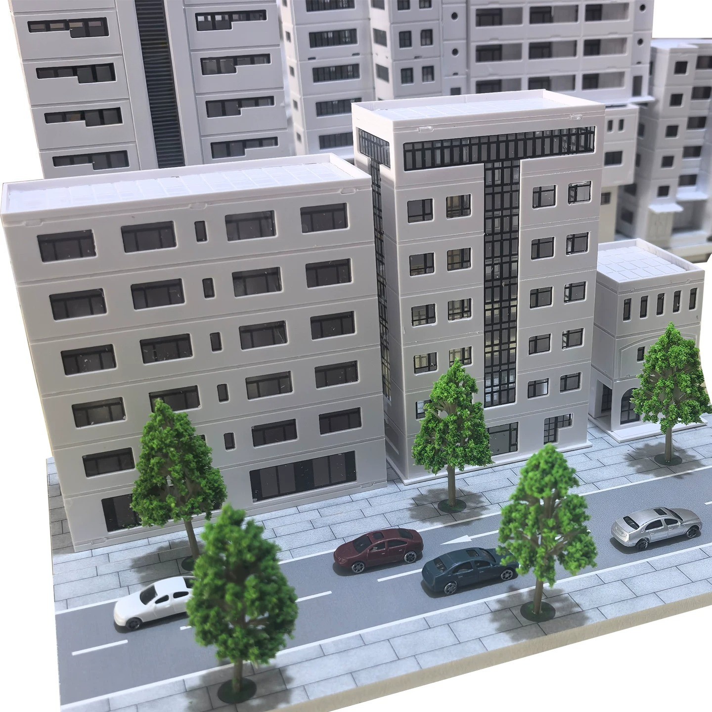 1/100 Diorama Road Street School Community Miniature Buildings Model Ornaments