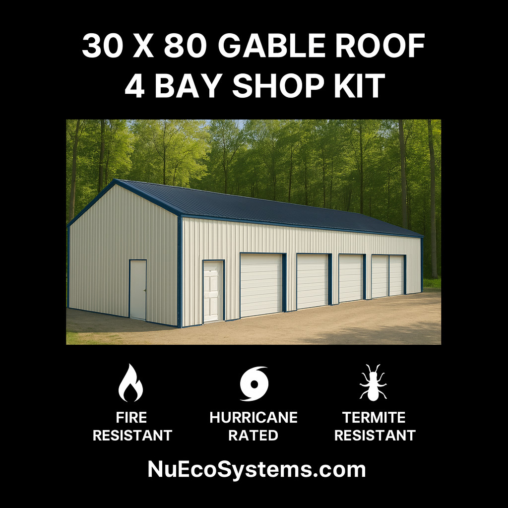 Steel Framed 40 x 40 x 16 Shop Kit, Warehouse Kit ON SALE NOW !!!