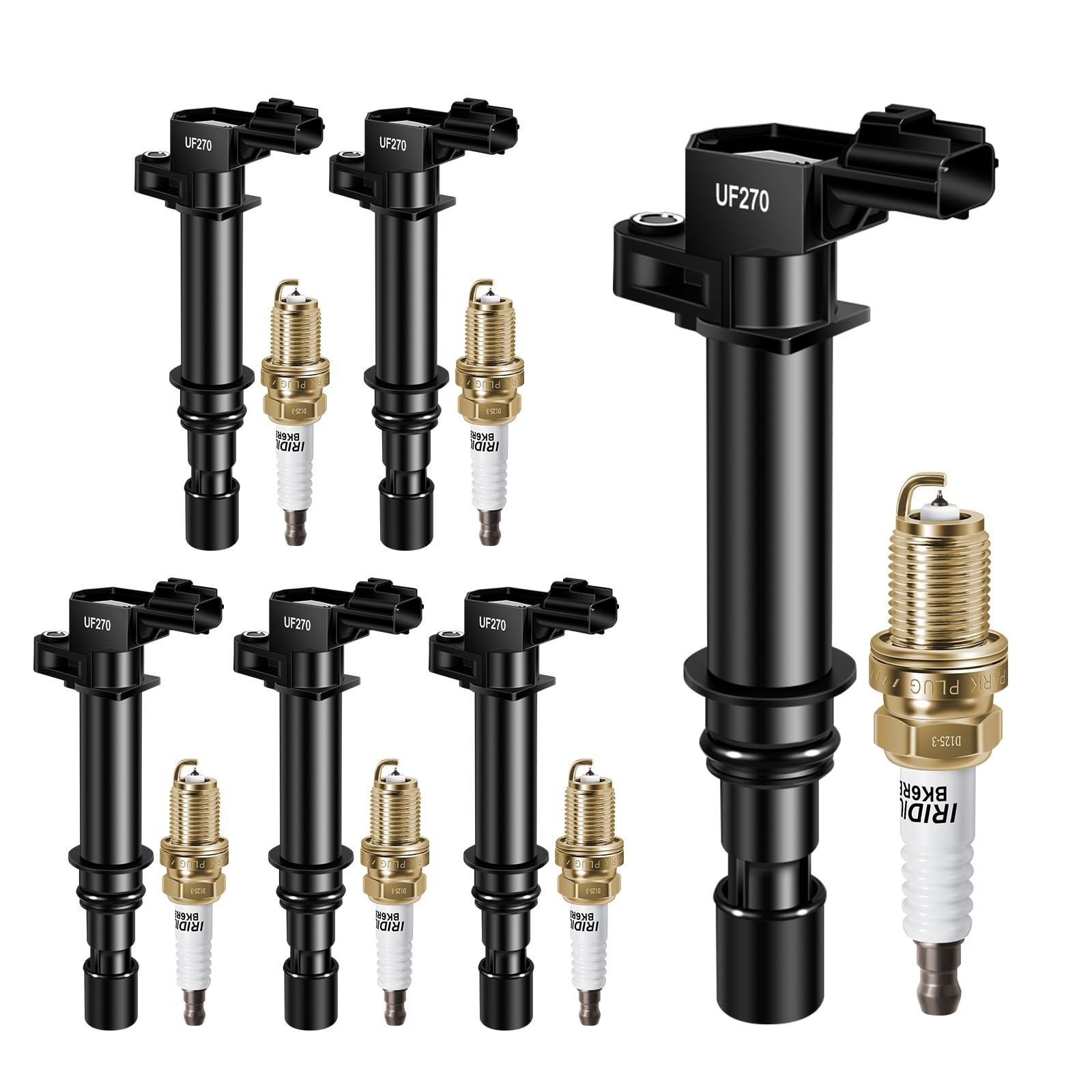 Ignition Coil Pack and Iridium Spark Plugs Set of 6 Fits for Dodge Dakota Dur…
