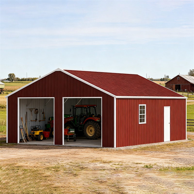 22x23ft Double Garage Steel Barn Shed Heavy Duty Galvanized Steel Storage Shed