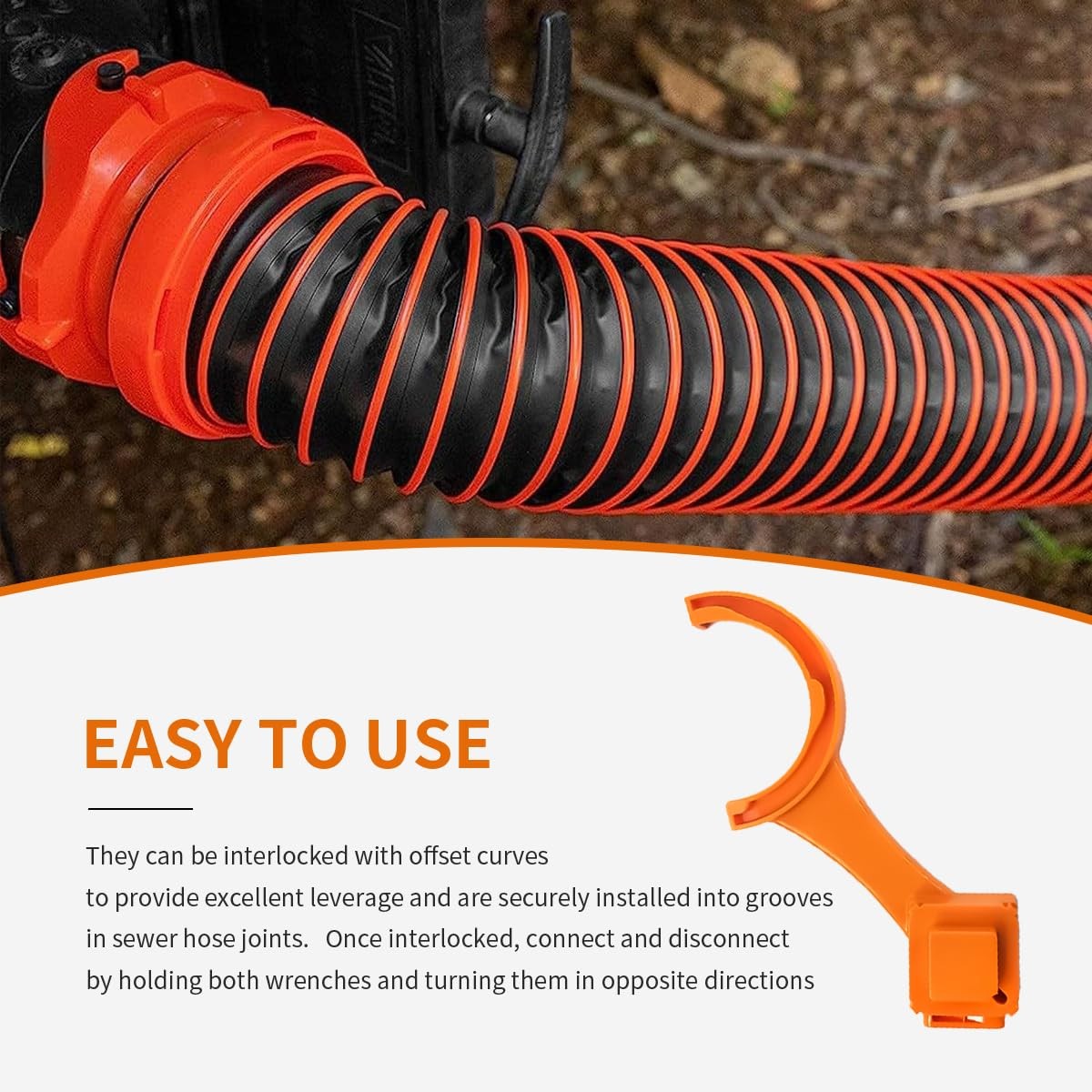 Wogomz 2 PCS RV Sewer Hose Wrench, Multi-Purpose Fitting Orange