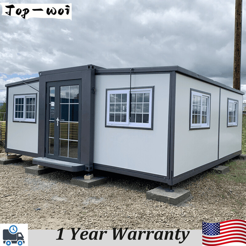 19ftx20ft Expandable Prefab Mobile House w/ Cabinet Mobile Home Container Homes