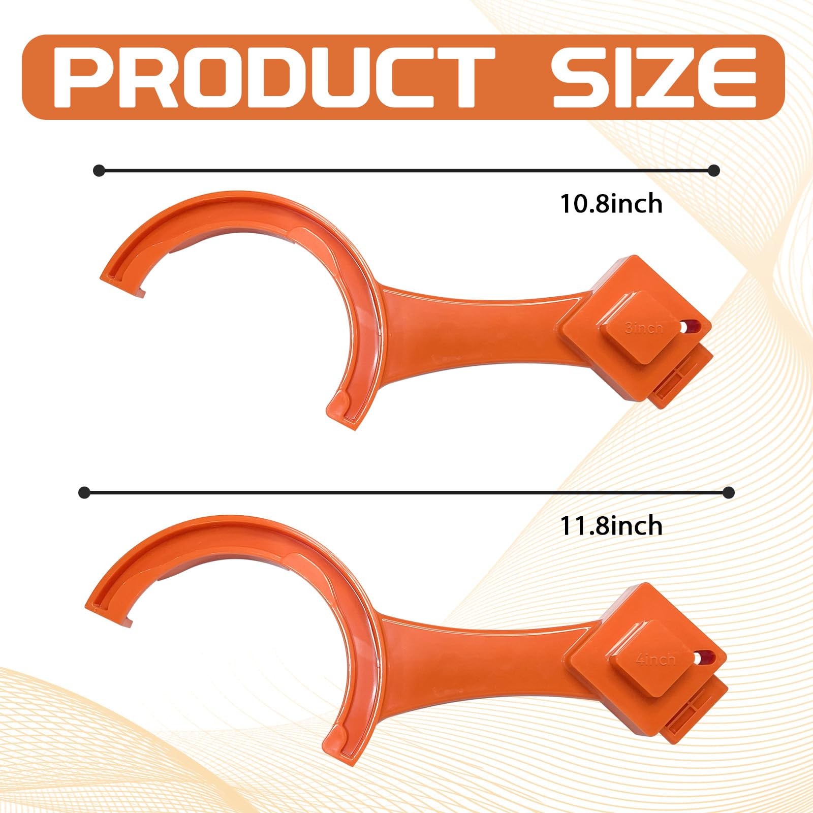 pvotawp 2-in-1 RV Sewer Hose Support & Wrench, 3 inches, 4 Orange