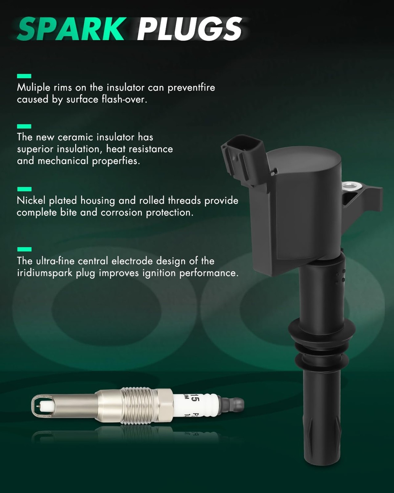 SCITOO Ignition Coil Coils Pack Iridium Spark Plugs fit for Ford for Lincoln …