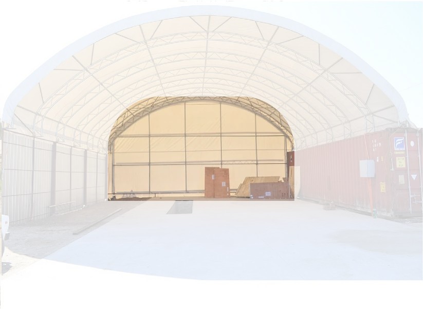 Back Wall for Container Shelter 40’x40’x15′ , 22oz PVC Shelter Parts