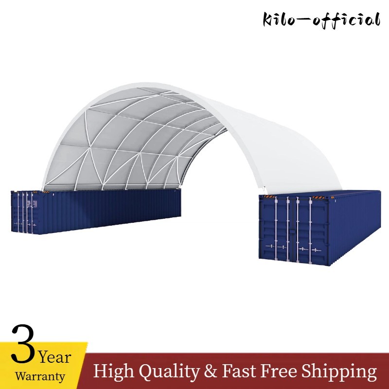 40’x40’x13′ PE Canvas Fabric Building Shipping Container Canopy Shelter 11 Oz