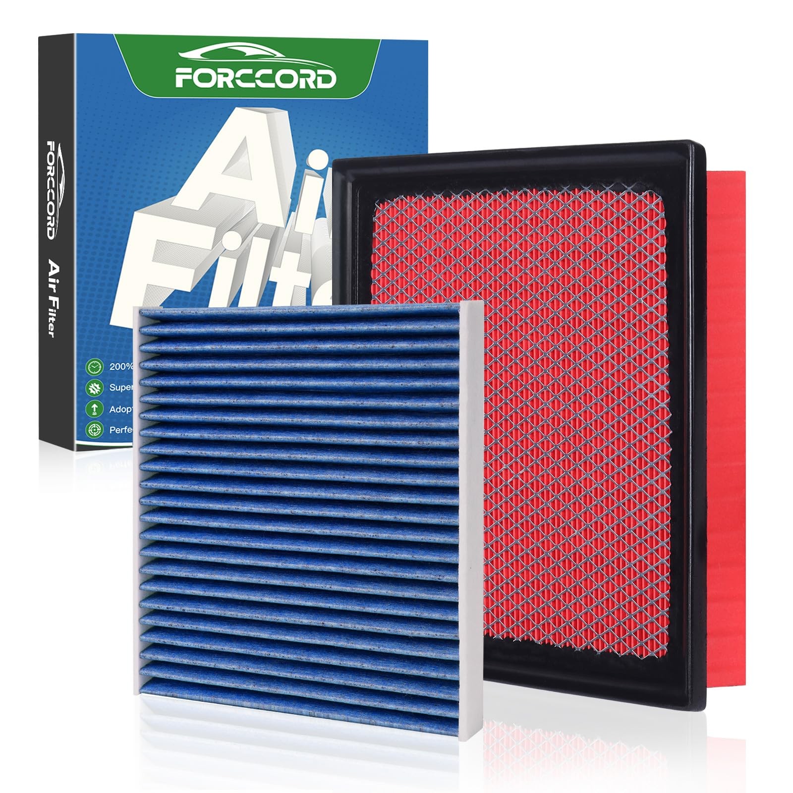 Forccord Cabin & Engine Air Filter Fits for Toyota Tundra CA11895&CF10285