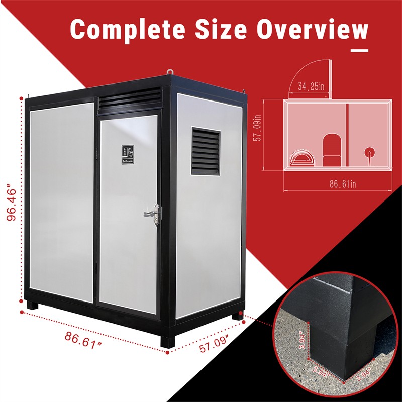 Portable Restroom with Toilet, Sink, Ventilation Fan & Lighting for Events Parks