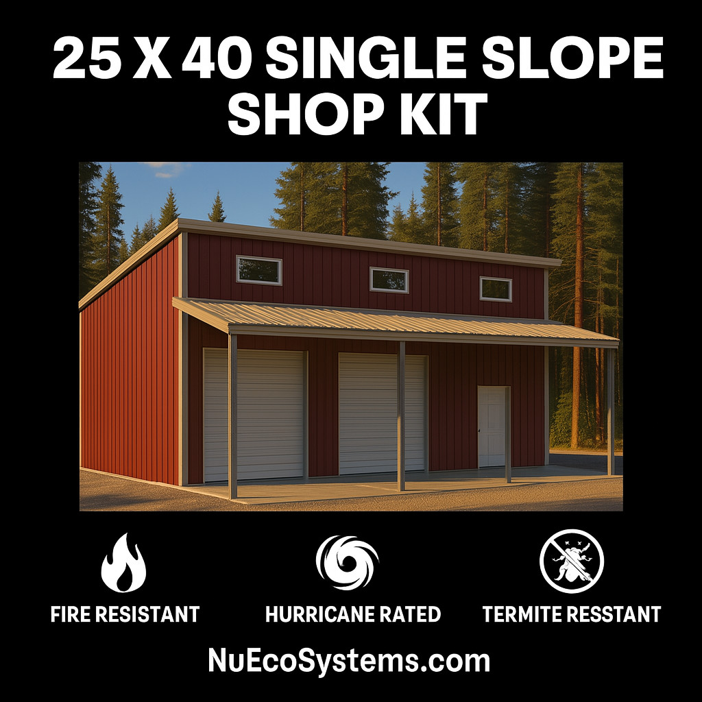 Steel Framed 40 x 40 x 16 Shop Kit, Warehouse Kit ON SALE NOW !!!