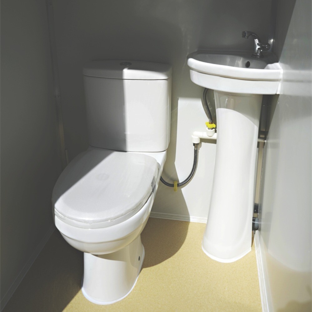Bastone Dual Portable Restroom Mobile Toilet,2 Stall w/2 Sinks Toilets Bathroom