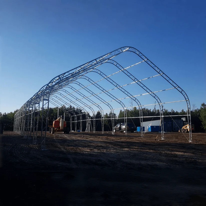 W40’xL80’xH21′ Double Truss Storage Shelter 18OZ PVC Canvas Building Shelter