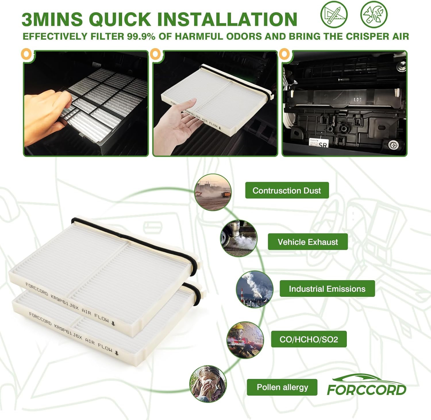 Cabin & Engine Air Filter Fit for 2024 2025 2026 Mazda CX-90; 2025 2026 CX-70 Ac