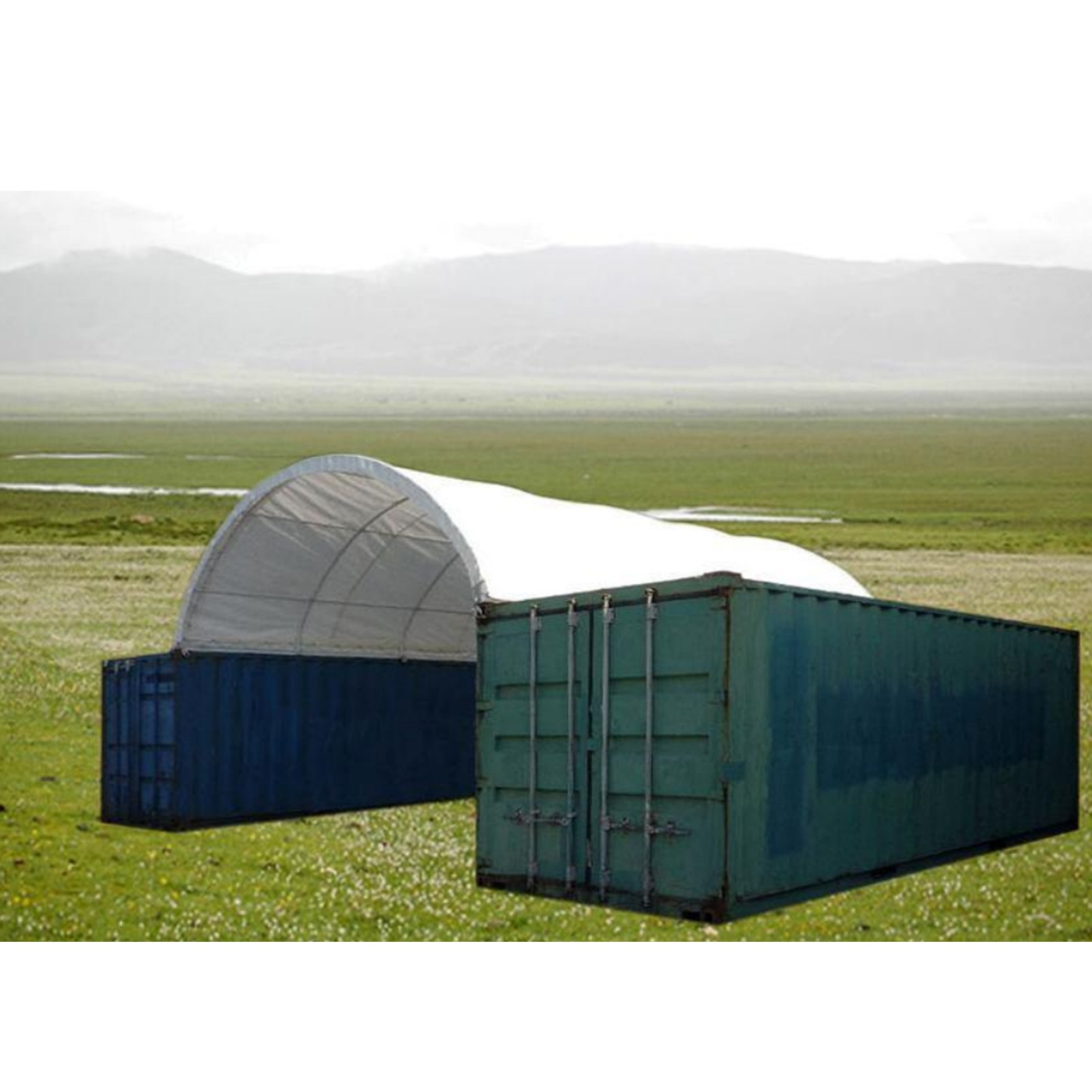 New 20’x20′ PVC Shipping Container Canopy Shelter for Construction Sites Storage