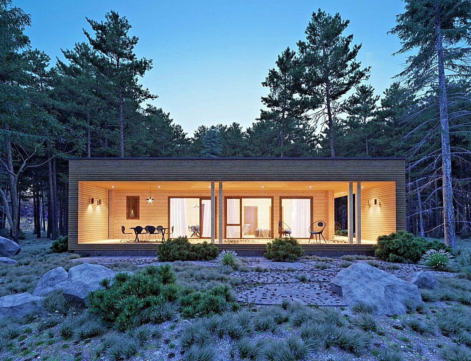 LOG HOUSE KIT #LH-104 ECO FRIENDLY WOOD PREFAB DIY BUILDING CABIN HOME MODULAR
