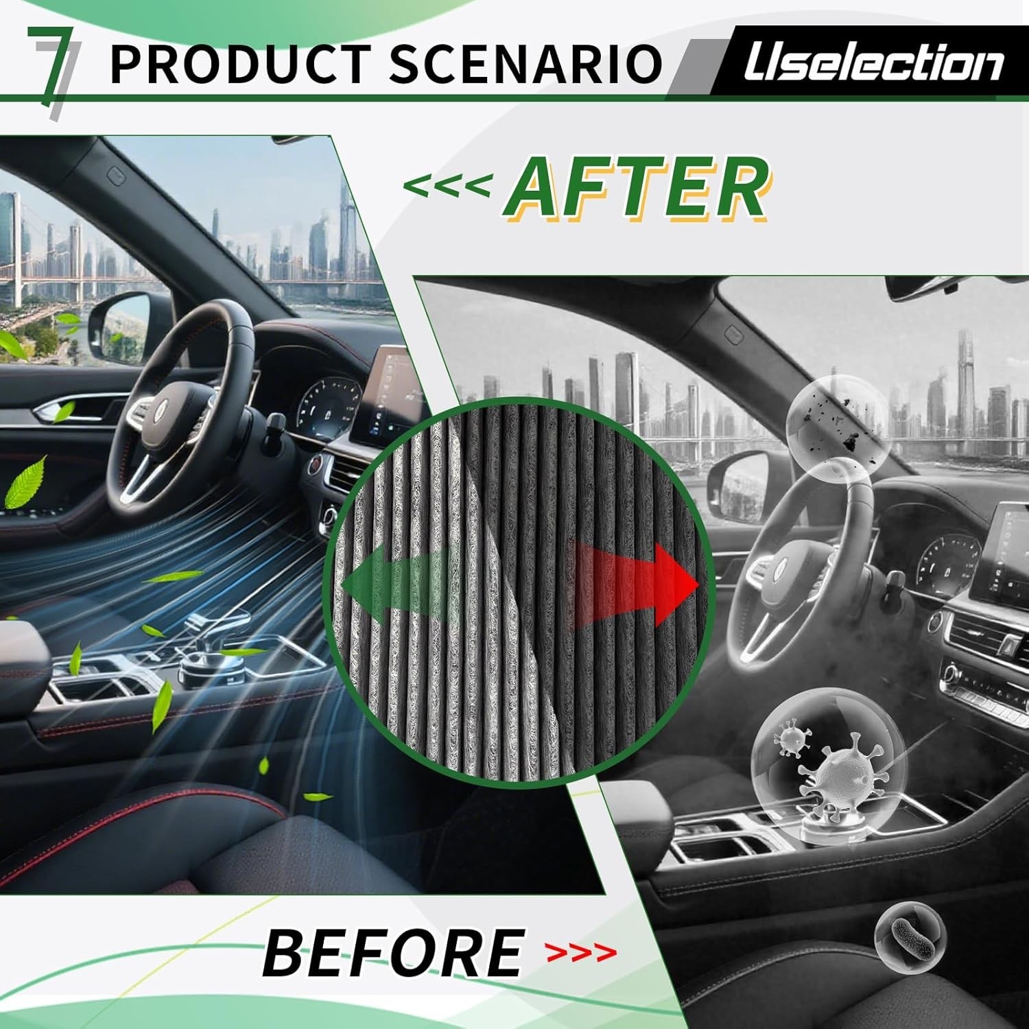 Cabin & Engine Air Filter with Activated Carbon Set for 2020-2024 Mercedes GLE35