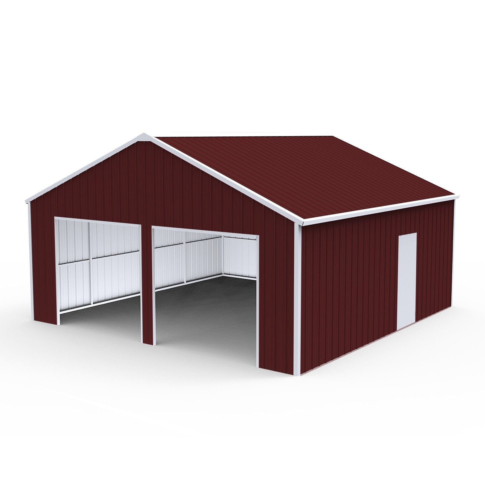 22′ x 23′ x 13′ Metal Car Garage/Outdoor Storage Shed Galvanized Steel Barn Red