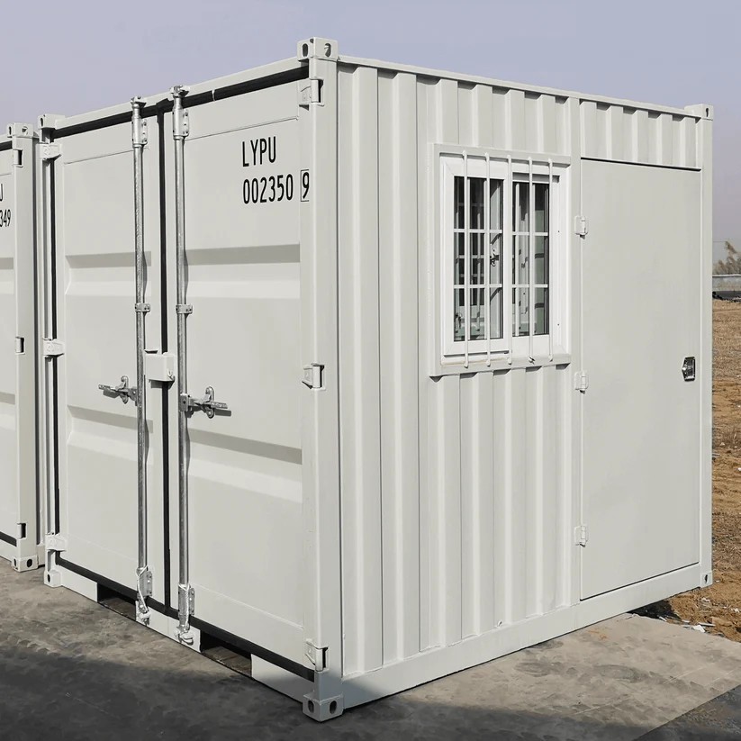 9ft Portable Storage Conex Box Container w/Lockbox & Windows | Office Workshop